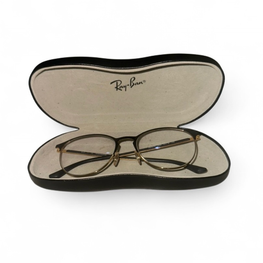 Ray-Ban‎ RX6375 Gold and Black Metal Rimmed Glasses Vintage Style Modern Design